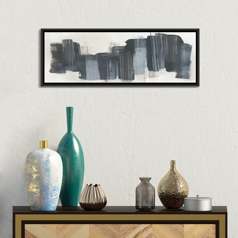 «Mon monochrome Notation I» par June Erica Vess - Reproduction giclée sur toile panoramique, H 12 po x l 36 po x P 1,5 po