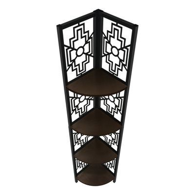 Versatile And Stylish 4-Tier Corner Bookshelf For Office And Bedroom