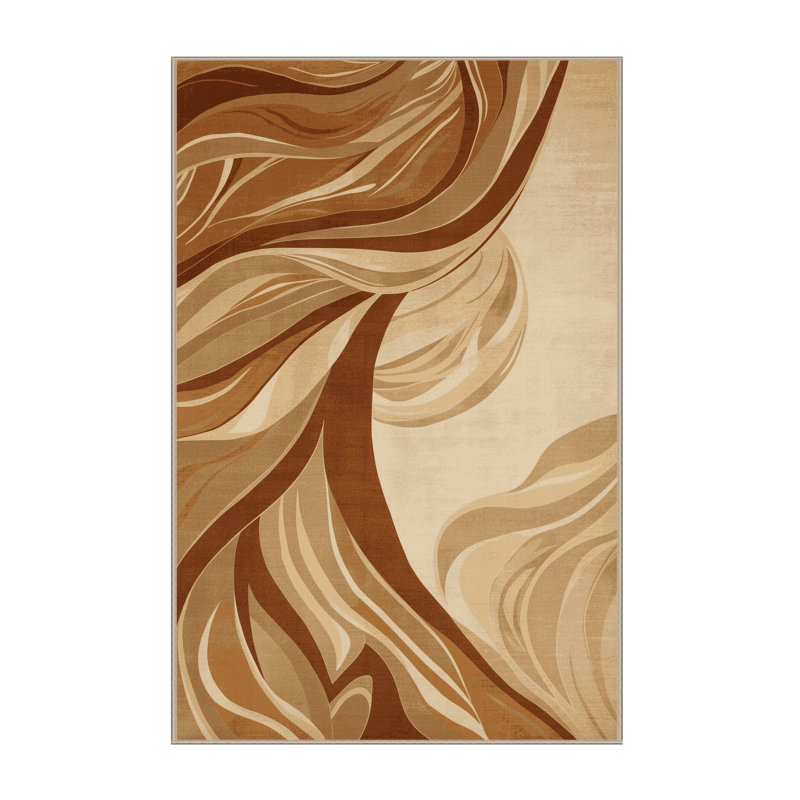 Tapis brun doux et moelleux traditionnel Jamarcus, 8 x 10
