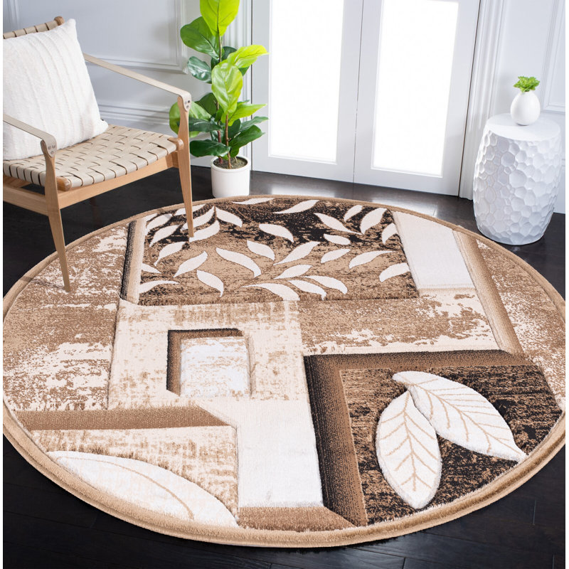 Em Floral Indoor Rug, Round 5'2"