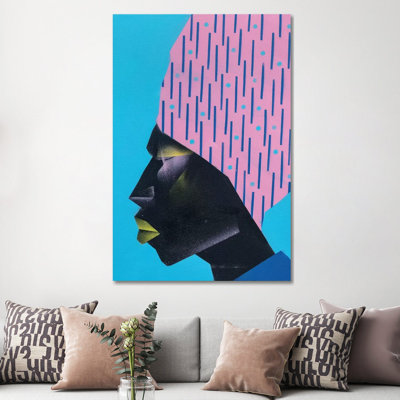 Pink Turban by VCalvento - Print on Canvas
