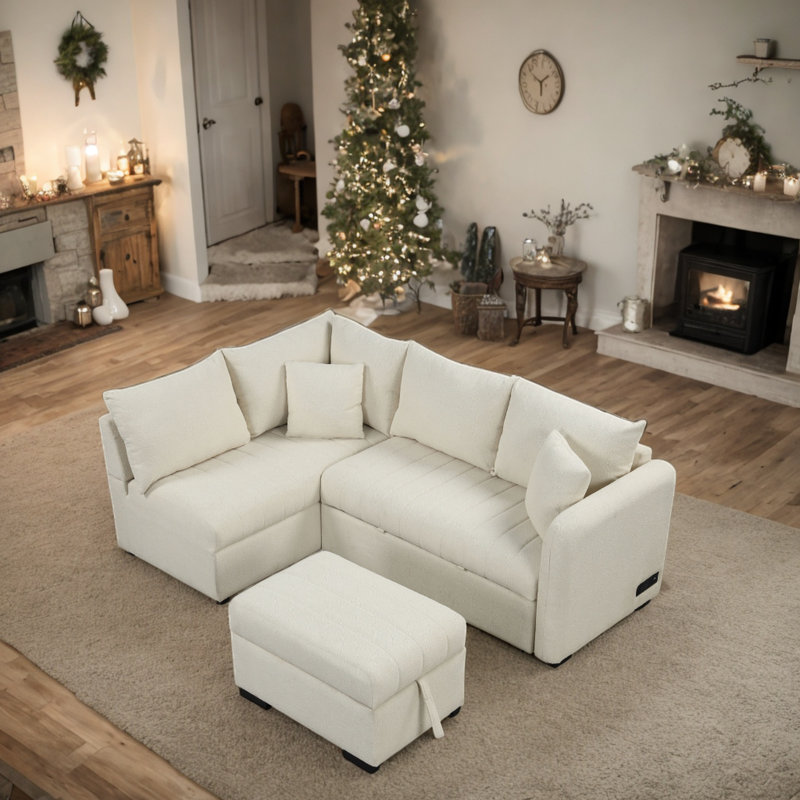 Canapé-lit 82,5 po Mardine, Beige