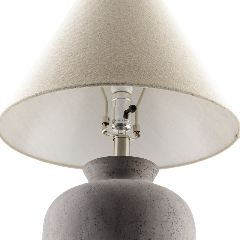 Calico Table Lamp, Gray Finish / Natural Shade