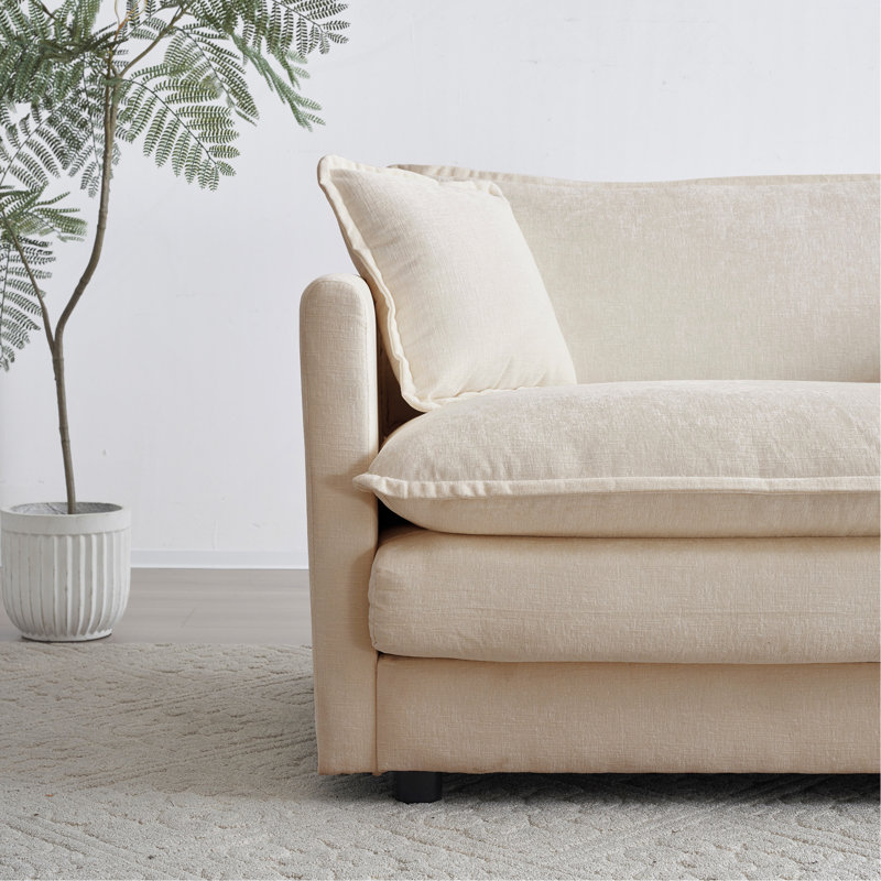 Fauteuil de salon rembourré Comfy, Beige