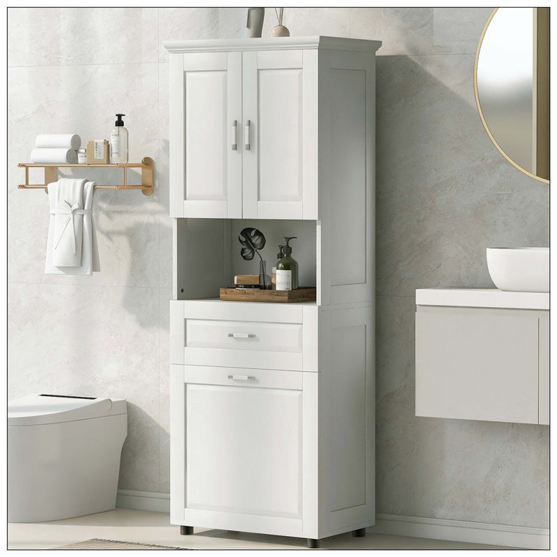 Grande armoire de salle de bain inclinable, White
