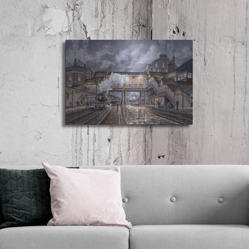 Red Barrel Studio 'Night Train To Edinbourough' by Stanton Manolakas, Metal Wall Art, 36"x24", 24" H x 36" W