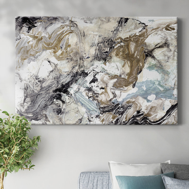 «Marbelized Abstract», galerie tendue sur toile tendue, H 40 po x l 60 po