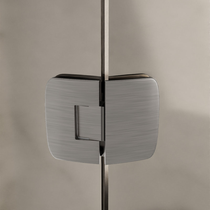  Charnière de porte de douche ajustable à fixation sur verre Valencia Series Nickel brossé 135 degrés, Nickel brossé