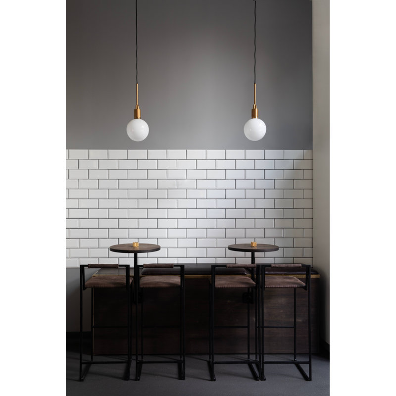 Linear Knurl 1 - Light LED Pendant, Brass/Opal