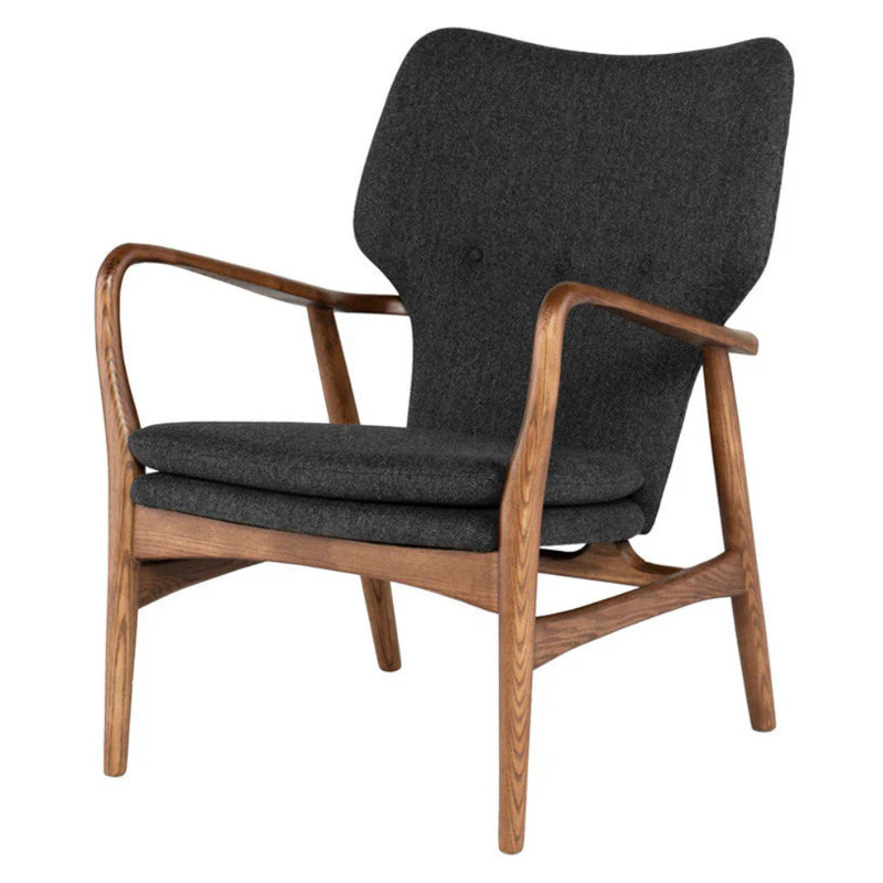 Méridienne Soly Mid-Century Modern, Gris