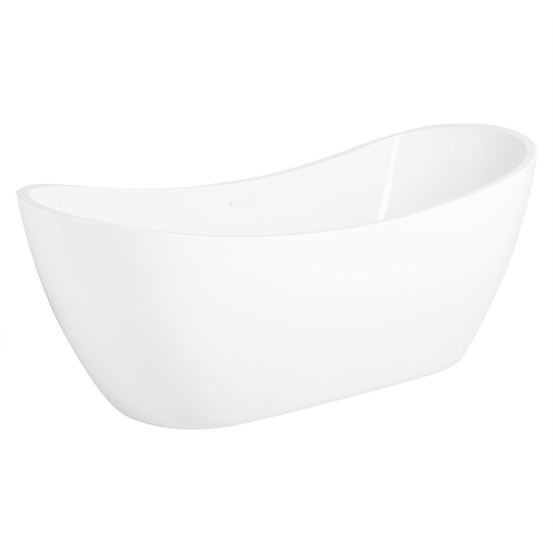 Sheba 72" Freestanding Soaking Acrylic Bathtub, White