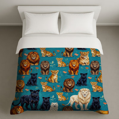 Housses de couette à motif de lions et de panthères