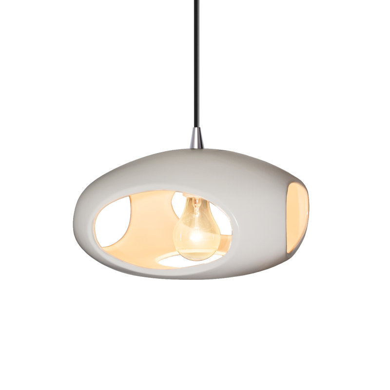 Logan 1 - Light Single Pendant, Polished Chrome, Matte White