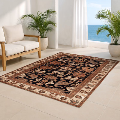 Tapis d'intérieur et d'extérieur brun Persian