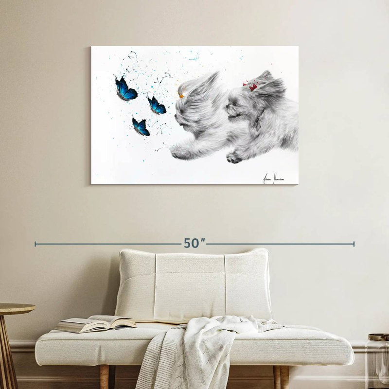 Brampt chassant les papillons, H 26 po x l 39 po