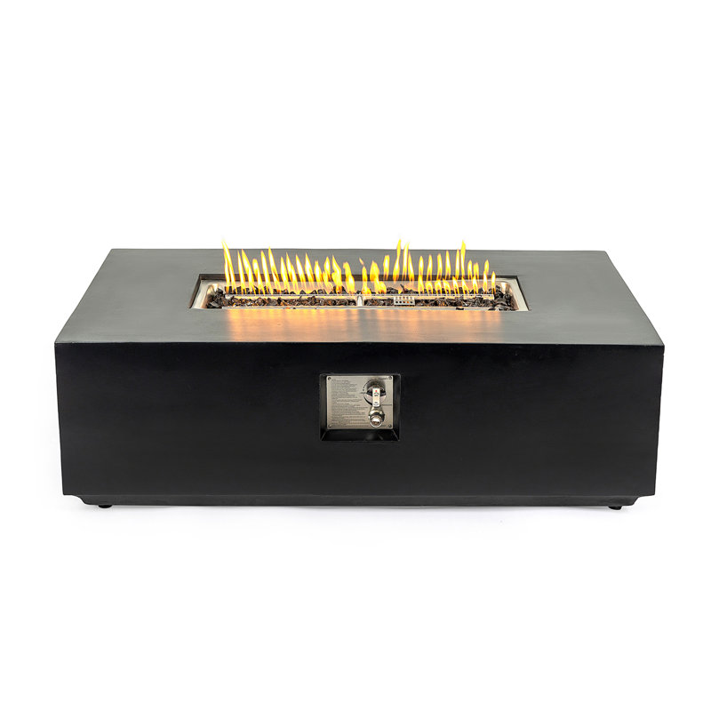 Concrete Propane Gas Fire Pit Table, Charcoal
