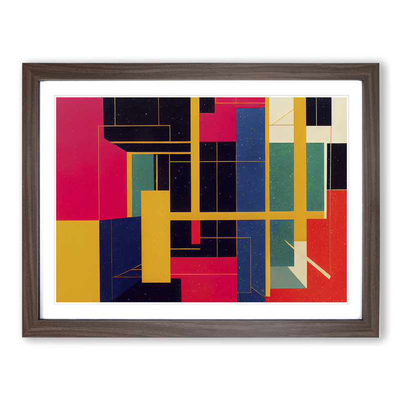 Bauhaus - Framed Print, 25cm H x 34cm W, Walnut Framed