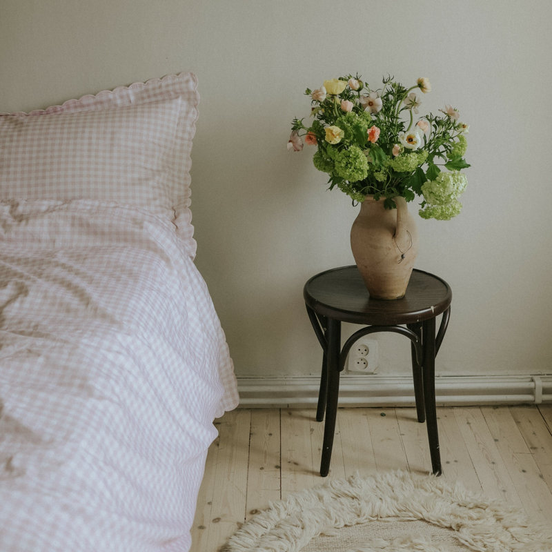 Ensemble de lit simple pique-nique vichy rose, Pink
