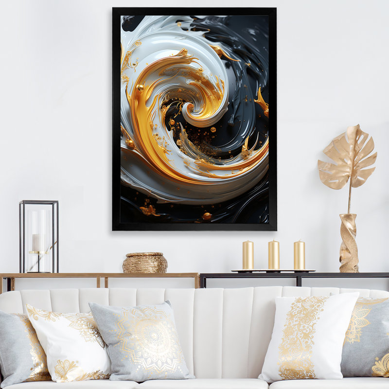 «Magic Gold», impression sur toile, Cadre simple noir, H 32 po x l 16 po x P 1 po
