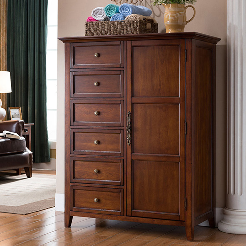 Six bucket cabinet solid wood carving locker
