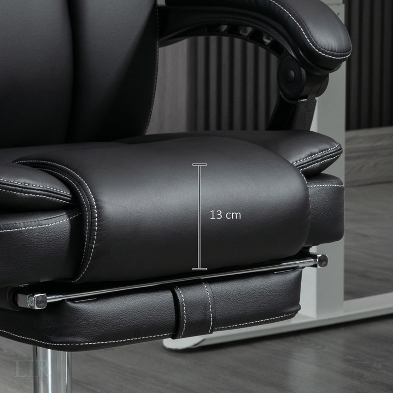 Fauteuil inclinable pivotant en simili cuir Gangarm, Similicuir noir