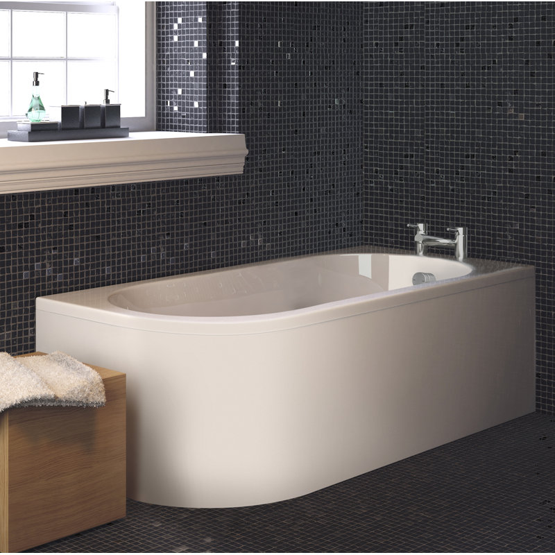 Crescent 1700mm x 725mm Soaking Acrylic Bathtub, Left