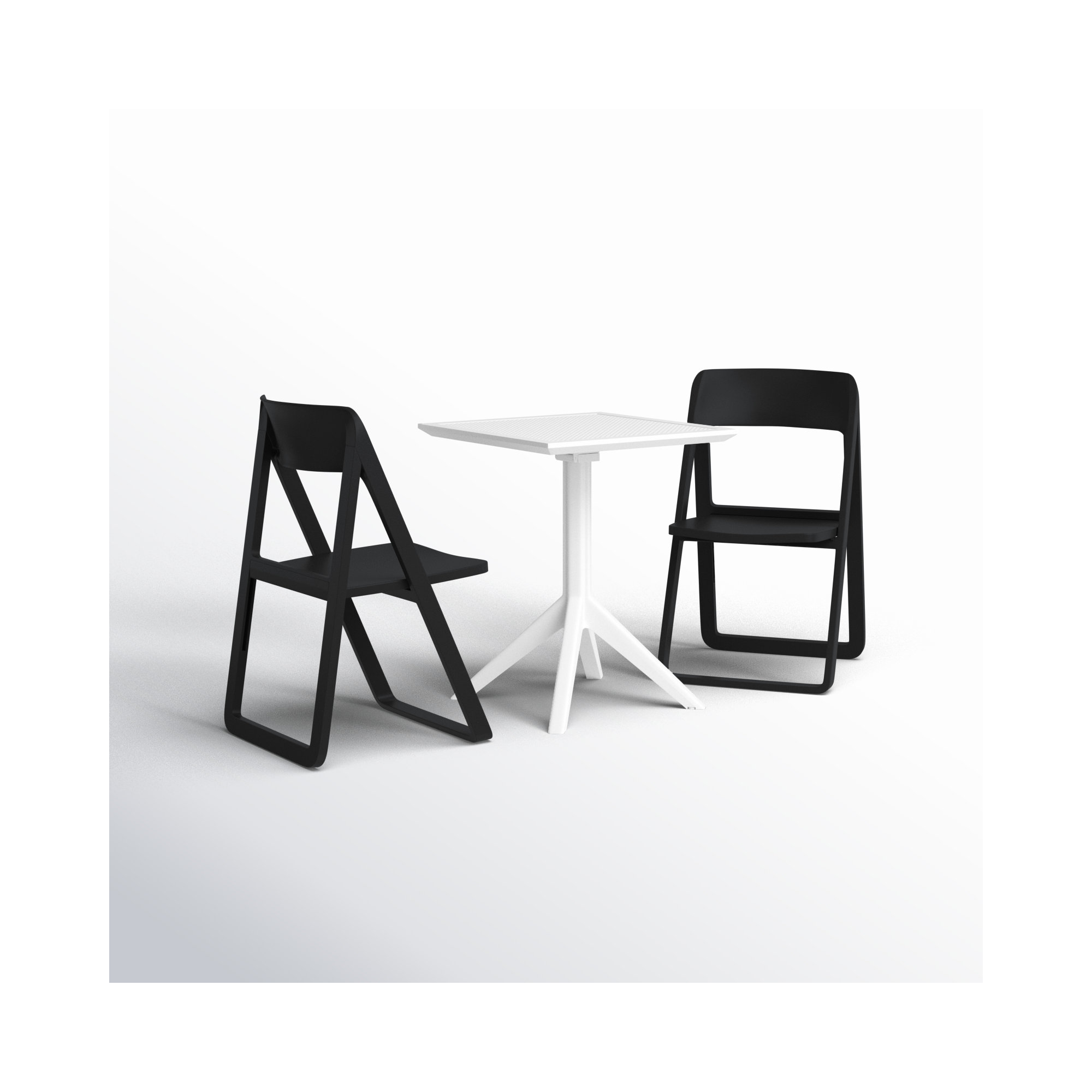 Farrah Square 2 - Person Bistro Set, White/Black