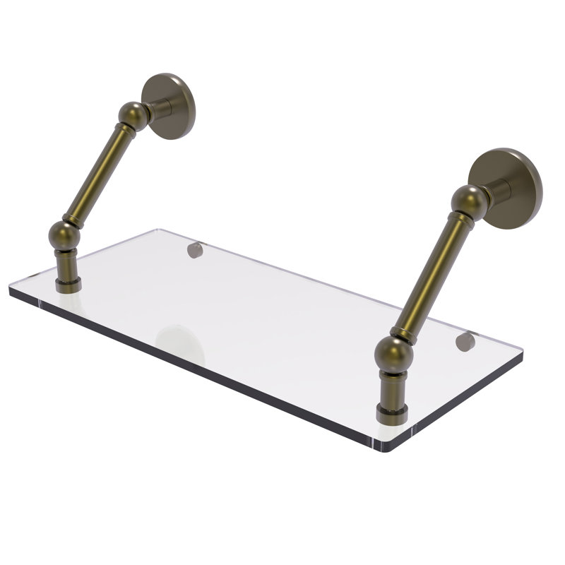 Dalston Bracket Shelf, Antique Brass, 8" H x 18" W x 8'" D
