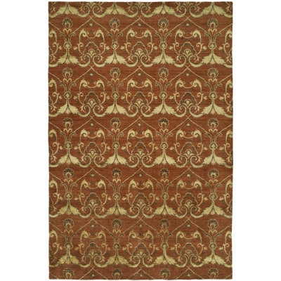 Dumraon Ikat Area Rug in Orange/Yellow