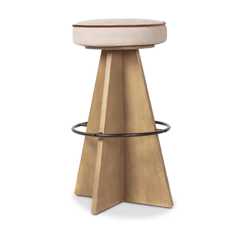 Tabouret pivotant Vega, Brun, Crème, Tabouret de bar (siège d'une hauteur de 31 po)