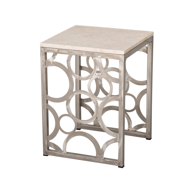 Keralup Stainless Steel Accent Stool, White