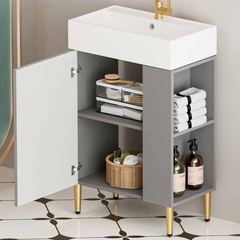 Ensemble de meuble-lavabo simple 22 po , Gris