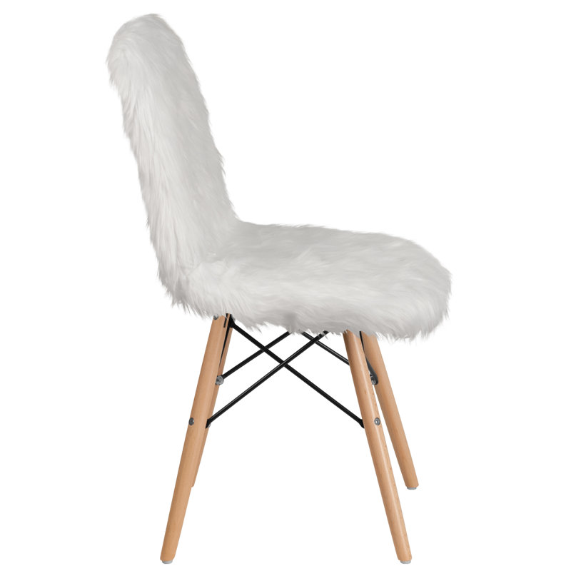 Shaggy Dog Accent Chair - Dorm Chair, White