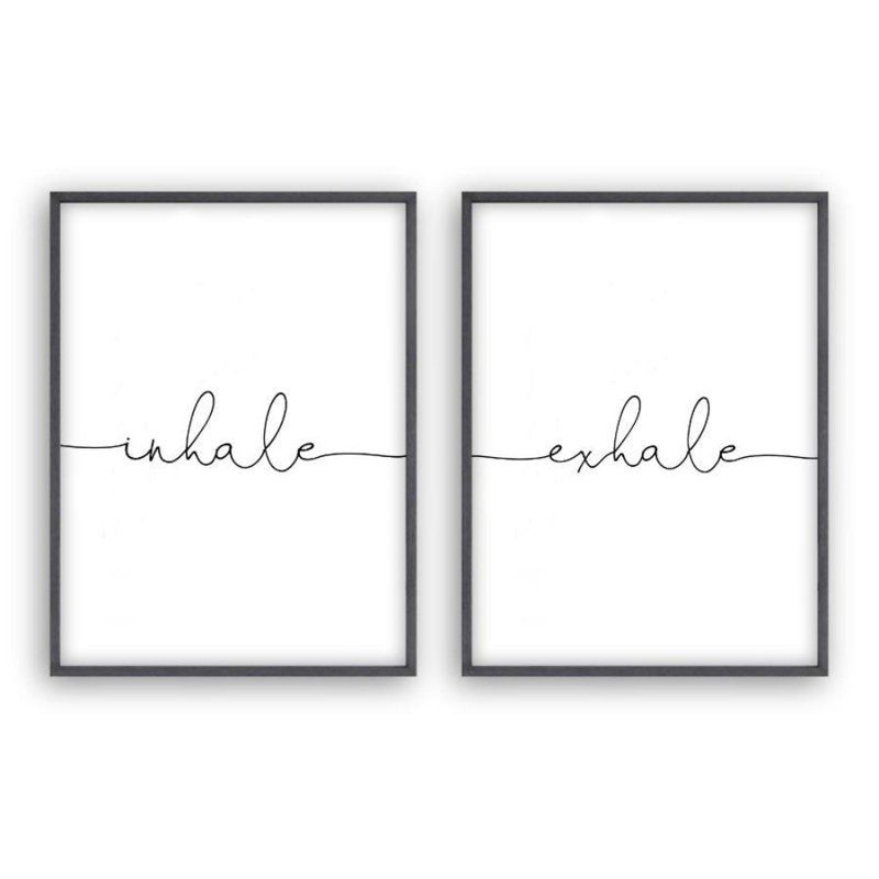 Inhale Exhale - 2 Piece Print, Black Oak Frame, 31 cm H x 22 cm W