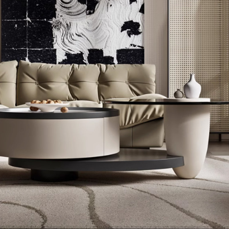 Table basse de style moderne crème