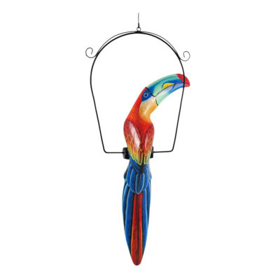 Statue suspendue toucan tropical Meserve sur perchoir