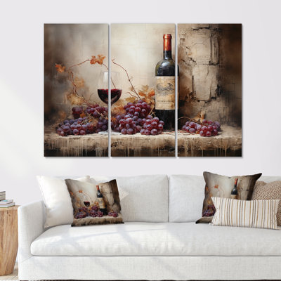Lush Lustre I - Wine Wall Art Print Set