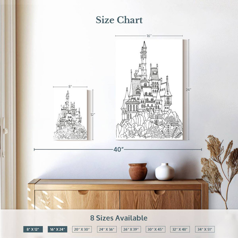 Château simple, H 12 po x l 8 po