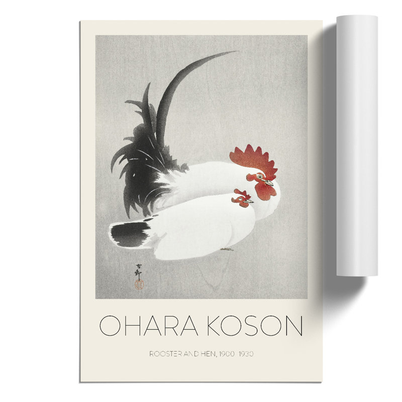 White Rooster and Hen 1 Piece Wall Art, 59cm H x 42cm W x 0.1cm D