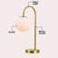 Lampe de table Halona 18,25 po de style Mid-Century arqué en métal / verre avec abat-jour sphérique givré Halona-2097685252