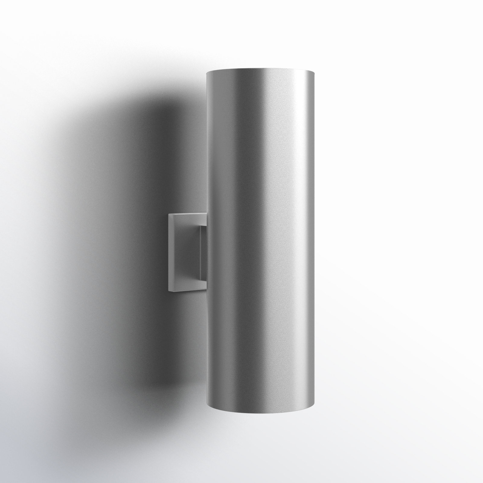 Dylan 2 Light Cylinder Outdoor Wall Light, 18.25" H x 6" W x 6" D, Silver, No