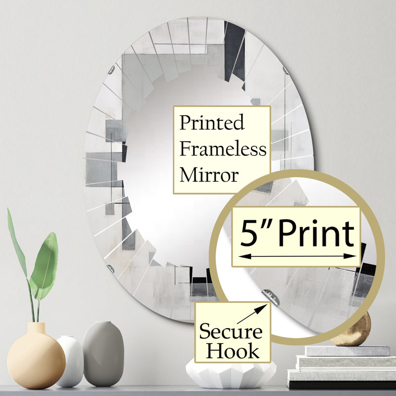Tinmouth - Miroir mural moderne ovale, 30 po x 20 po