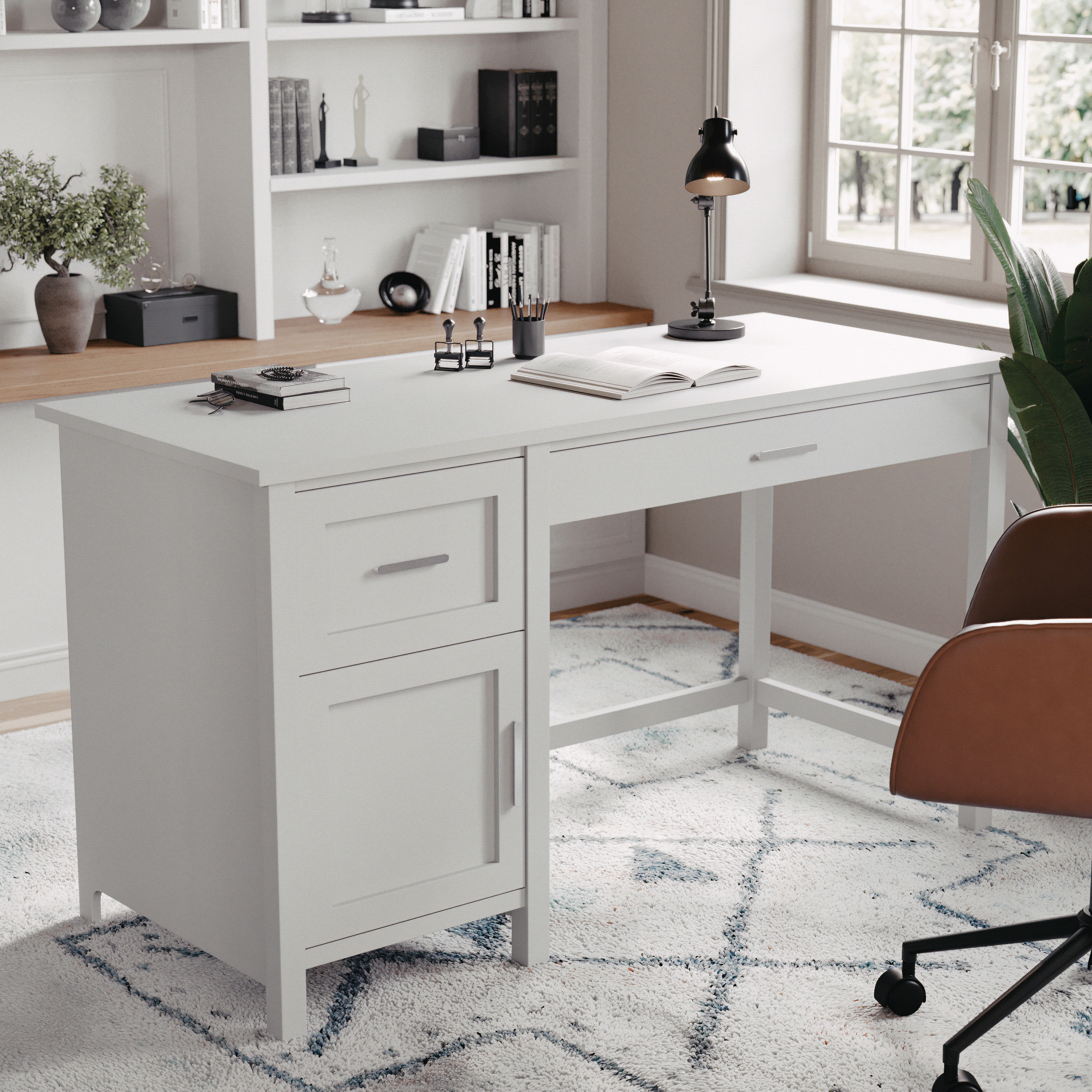 Martha Stewart Teague Shaker Style Home Office Desk with Storage \u0026 Reviews  | Wayfair, image size:3000x3000