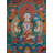 Chenrezig Four-Armed Avalokiteshvara Thangka Wall Art | Hand-Painted Buddhist Compassion Canvas | Traditional Tibetan Meditation Décor with 24K Gold for Living Room Yoga Studio