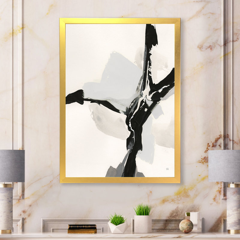 « abstract neutral iii », reproduction d’image sur toile, Cadre doré, H 20 po x l 12 po x P 1po