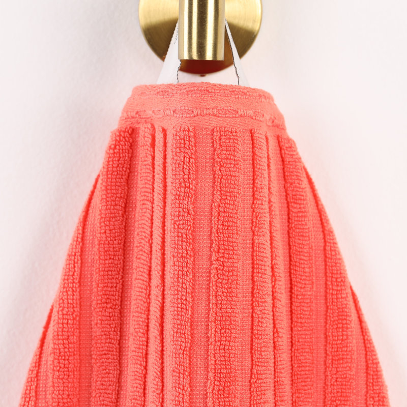 Ensemble de 4 serviettes de bain Keshayla, Orange corail