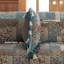 Housse de coussin 1 pièce en patchwork bleu 20 po x 20 po, housse de coussin décoratif avec pampilles pour canapé, canapé, salon, chambre à coucher