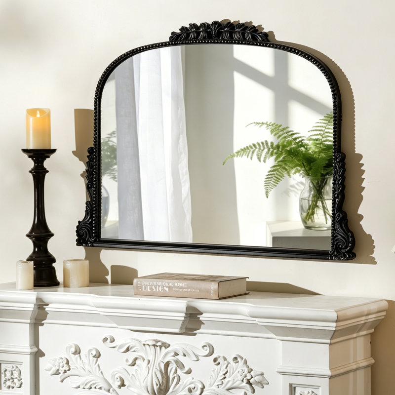 Arch PU Wall Mirror, Black
