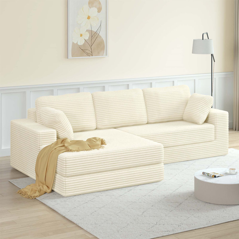 Versatile Modular Sectional Sofa with Transformable Design for Ultimate Comfort, Beige Foam, Left Hand Facing