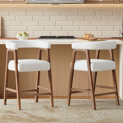 Bar Stools with Back, Set of 2